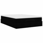 VidaXL Cadre de lit ottoman avec matelas noir 140x190 cm tissu