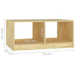 vidaXL Table basse 75x50x33 5 cm Bois de pin massif