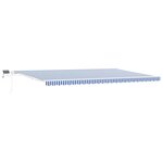 vidaXL Auvent Rétractable with Bleu et blanc 6 x 3 m Tissu et métal