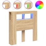 vidaXL Tête de lit à LED chêne sonoma 100x18 5x103 5cm bois ingénierie