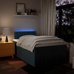vidaXL Sommier à lattes de lit avec matelas bleu 120x190 cm tissu