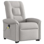 vidaXL Fauteuil inclinable de massage électrique gris nuage tissu
