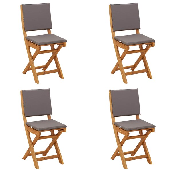 vidaXL Chaises de bistrot d'extérieur 4 Pièces Gris foncé