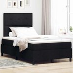 vidaXL Lit à sommier avec matelas noir 120x200 cm en tissu