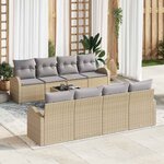vidaXL Ensemble de canapé de jardin 7 Pièces Beige 55 x 55 x 37 cm