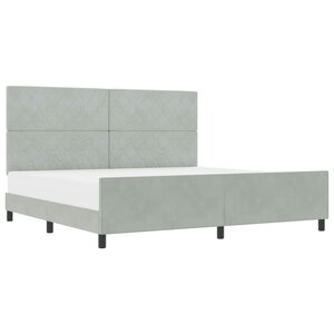vidaXL Lit à ressorts avec tête de lit Gris clair 200 x 200 cm Velours