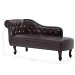 vidaXL Chaise longue Marron foncé Similicuir