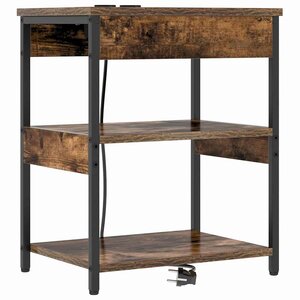 vidaXL Cabinet de chevet Chêne fumé Bois d'ingénierie