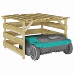 vidaXL Garage pour robot tondeuse Marron 84 x 80 x 56 cm Pin imprégné