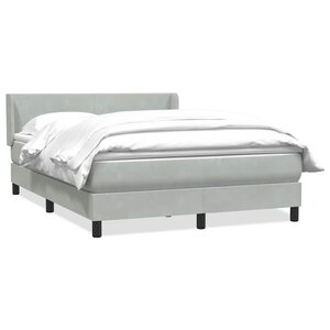 vidaXL Sommier à lattes de lit et matelas gris clair 160x220cm velours