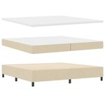 vidaXL Lit à ressort LED avec matelas Crème 200 x 200 cm tissu