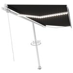 vidaXL Auvent manuel rétractable avec LED 450x350 cm Anthracite