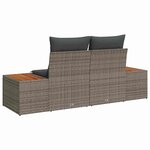 vidaXL Canapé de jardin Gris 184 x 62 x 85cm polyrotin