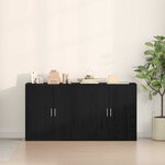vidaXL Buffet 2 Pièces Chêne noir 79 x 38 x 80 cm Bois d'ingénierie
