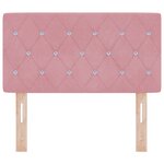 vidaXL Tête de lit LED capitonnée en cristal rose 80 cm en velours