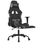 vidaXL Chaise de jeu de massage repose-pied Noir et camouflage Tissu