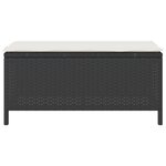 Ensemble de salle à manger de jardin 3 pièces avec coussins Rattan Poly Noir Acacia