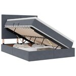 vidaXL Lit de rangement LED avec matelas Gris foncé 140 x 190 cm