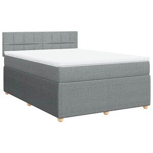 vidaXL Sommier à lattes de lit avec matelas Gris clair 160x200cm Tissu
