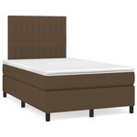 vidaXL Sommier à lattes de lit et matelas marron foncé 120x190cm tissu
