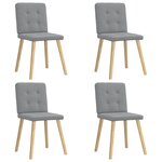vidaXL Chaises à manger lot de 4 gris clair tissu