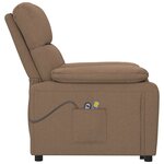 vidaXL Fauteuil électrique de massage Marron Tissu