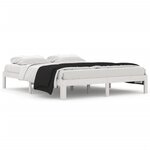 vidaXL Cadre de lit Blanc Bois de pin massif 160x200 cm