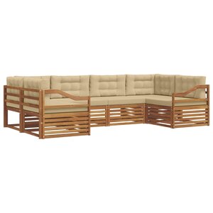 vidaXL Ensemble de canapés d'extérieur 6 pc Naturel et Beige