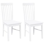 vidaXL Chaises à manger 2 Pièces blanc bois massif caoutchouc