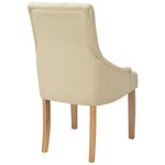 vidaXL Chaises à manger lot de 6 crème tissu