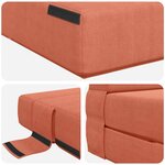 vidaXL Canapé-lit pliable Rouge orange 70 x 72 x 60 cm Tissu
