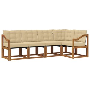 vidaXL Ensemble de canapés d'extérieur 5 Pièces Naturel et Beige