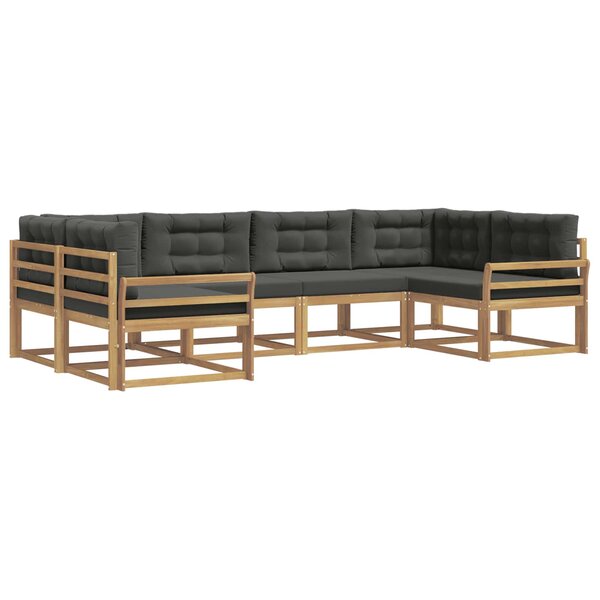 vidaXL Ensemble de canapés d'extérieur 6 pc Blanc et anthracite