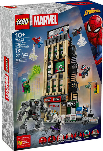 LEGO Marvel Spider-Man contre Mystério - Le Daily Bugle  4 étages  7 minifigurines  781 pièces (76342)