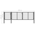 vidaXL Portail de jardin Acier 400 x 75 cm Anthracite