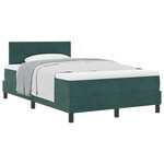 Lit Box Spring vidaXL avec Matelas Vert Foncé Petit Double Velours