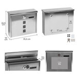 Boîte aux Lettres en Acier Inoxydable  Chance E7107  Serrure Couverte  Inox