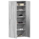 vidaXL Cabinet à chaussures Gris 80 x 35.5 x 180 cm Bois d'ingénierie