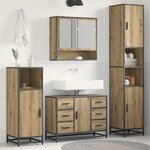 vidaXL Ensemble de mobilier de salle de bain 3 Pièces chêne artisanal