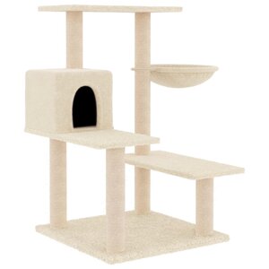 vidaXL Arbre à chat avec griffoirs en sisal crème 82 5 cm