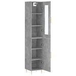 vidaXL Buffet haut Gris béton 34 5x34x180 cm Bois d'ingénierie