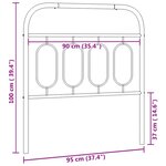 vidaXL Tête de lit métal noir 90 cm