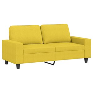 vidaXL Canapé à 2 places Jaune clair 140 cm Tissu