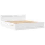 vidaXL Cadre de lit avec tête de lit blanc 200x200cm bois d'ingénierie