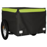 vidaXL Remorque de vélo noir et vert 45 kg fer