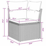 vidaXL Ensemble de canapé de jardin 12 Pièces Noir 80 x 80 x 71 cm