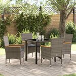 vidaXL Ensemble de salle à manger pour jardin 5 Pièces Gris Poly rotin