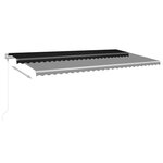 vidaXL Auvent manuel rétractable avec LED 6x3 m Anthracite