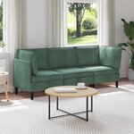 vidaXL Ensemble de meubles pour le salon 3 Pièces Vert Mer Velours