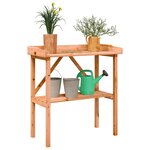 vidaXL Table à plantes avec étagère marron 78x38x82 5 cm bois de sapin